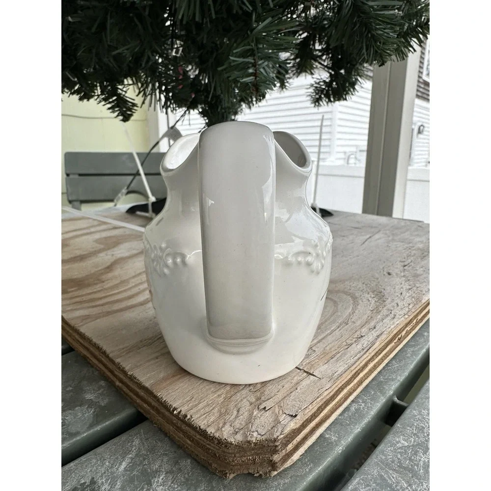 PFALTZGRAFF Laralynn Stoneware Collection 12oz Creamer White With‎ Flower Design